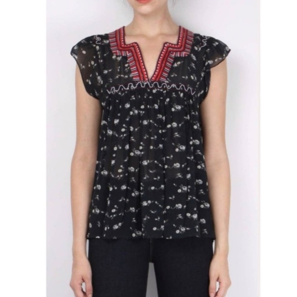 Ulla Johnson Floral Anosha Embroidered Blouse